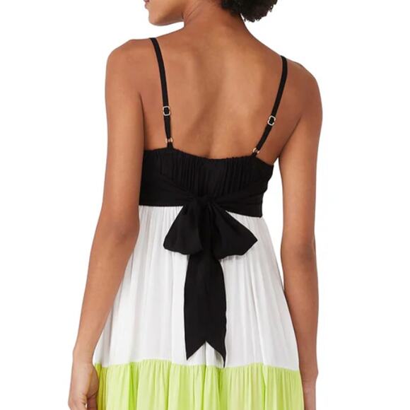 Kate Spade Tiered Maxi Sun Dress size S, Colorblock Multi Black Blue | NEW $180 - Picture 3 of 6